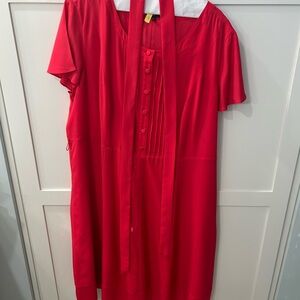 Fushia Button-Down Dress